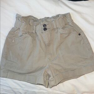 Express Beige High-Waisted Shorts
